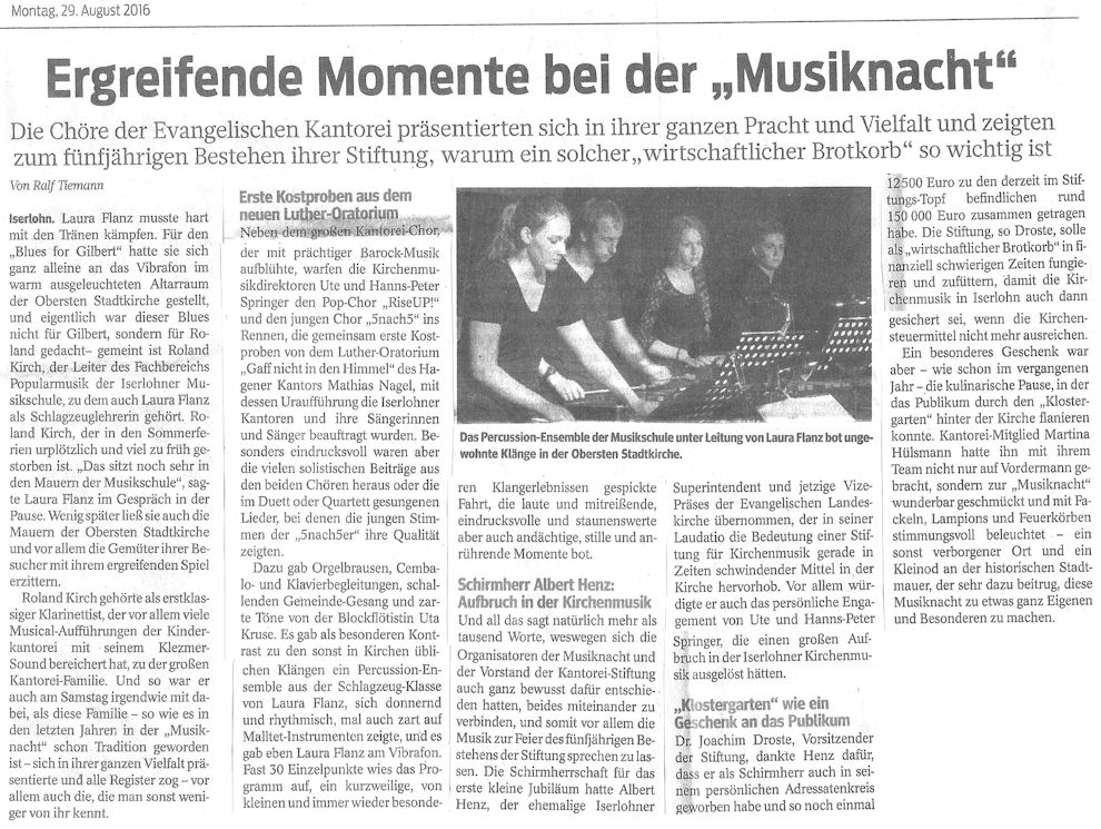 Ergreifende Momente in der Musiknacht