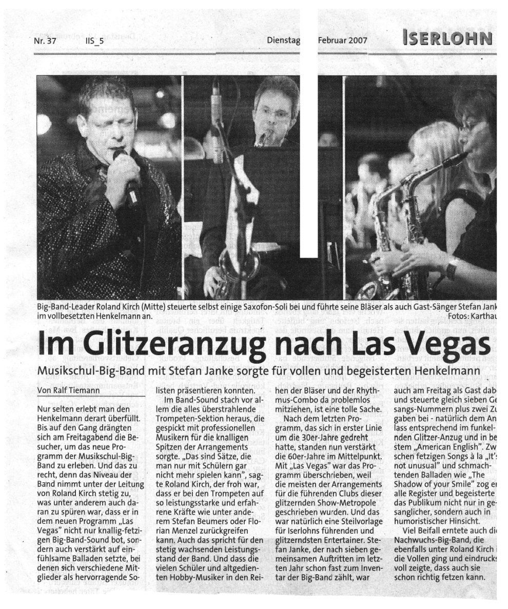 Big-Band Iserlohn: Im Glitzeranzug nach Las Vegas