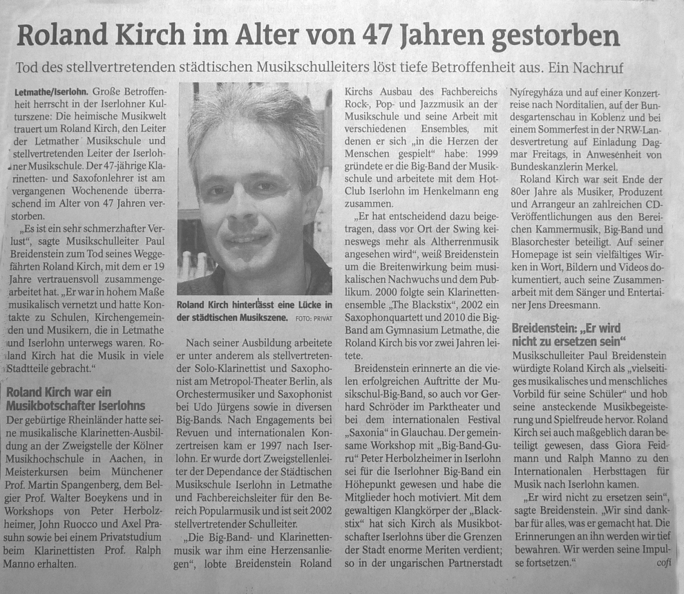 Nachruf Roland Kirch